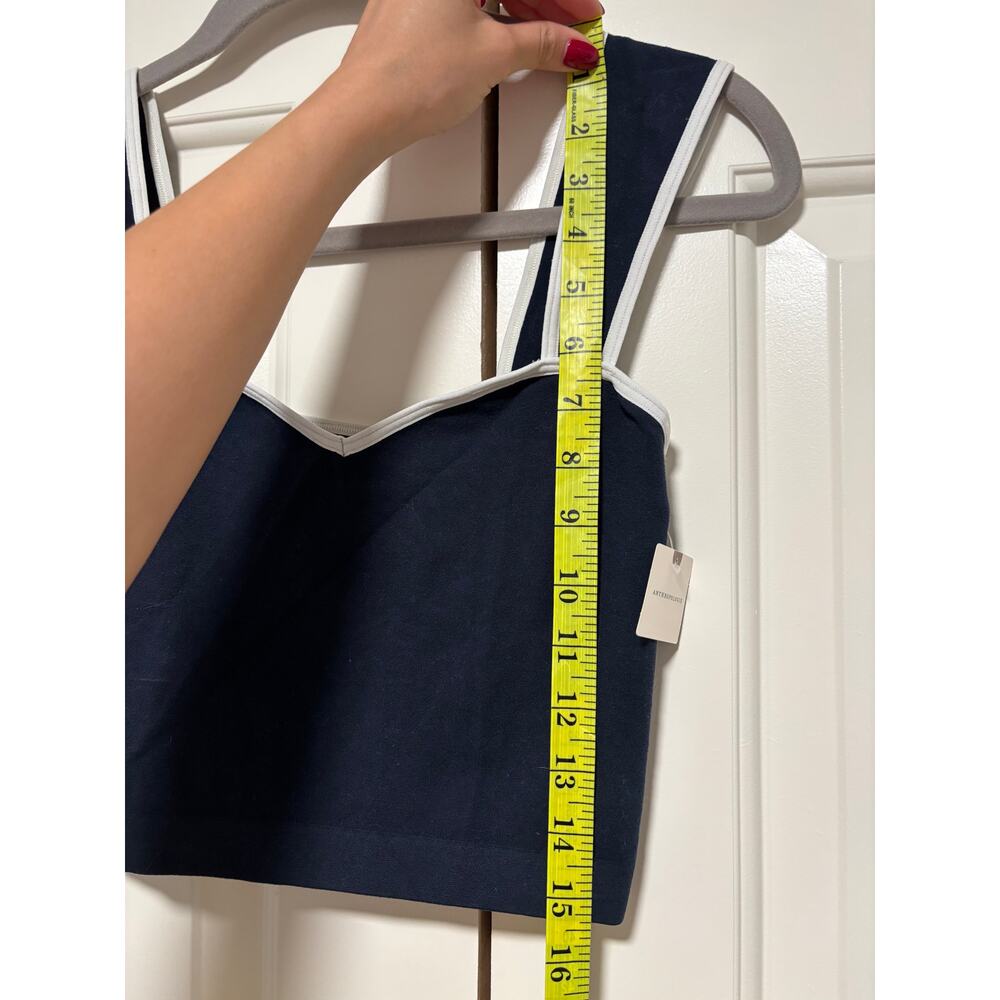 Anthropologie Navy Blue Crop Tank Top S/M - Picture 4 of 8
